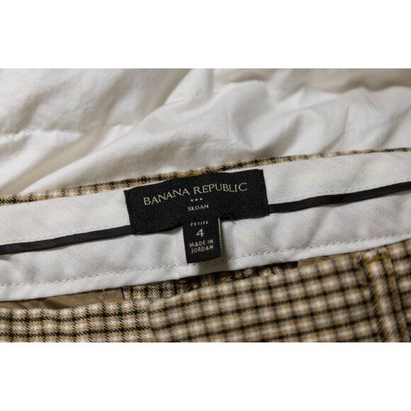 Banana Republic Plaid Sloan Trousers Sz 4 Petite - Picture 5 of 5